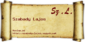 Szabady Lajos névjegykártya